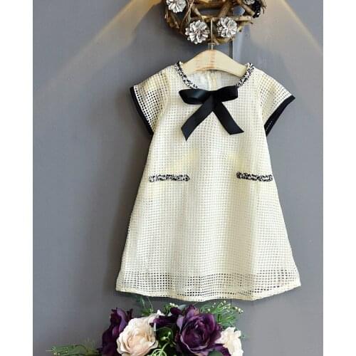 Girls Dresses Summer Childrens Cute Girls Sweet Mash Hollow Sleeveless Dress Kids Clothing For Girl