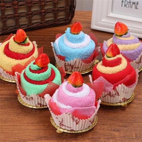 10sets Cake towel Colorful Creative Gift Cotton towels lovely towel Wedding Christmas Mothers Day Teachers' Day Birthday Gift