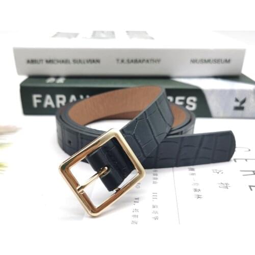 1Pcs 110 CM Fashion Womens Casual Leather Slim Waist Belt Leather Waistband With Pin Buckle Black