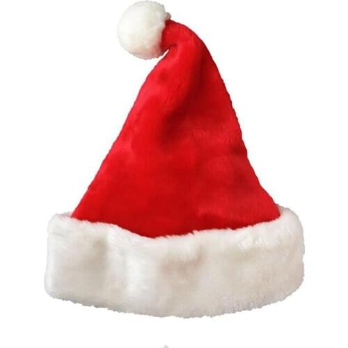 Navidad New Year Thick Plush Christmas Hat Kids Christmas Decorations For Home Santa Claus Gift Warm Winter