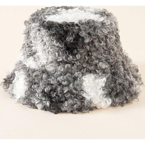 New Winter Plush Bucket Hats Unisex Outdoor Casual Warm Hat Soft Velvet Fisherman Cap Vintage Lambswool Lady Fashion Present