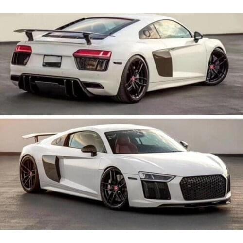 CARBON FIBER Front Bumper Lip Spoiler Rear Trunk Diffuser Side Body Skirt FOR Audi R8 V8 V10 2017 2018 2019 2020 2021