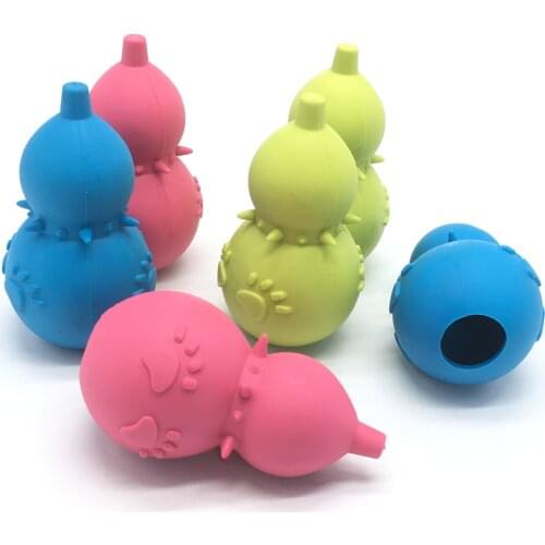 Gourd Balls Pet Dog Toy Interactive Rubber Pet Dog Cat Puppy Chew Toys Ball Teeth Chew Toys Tooth Cleaning Food Ball