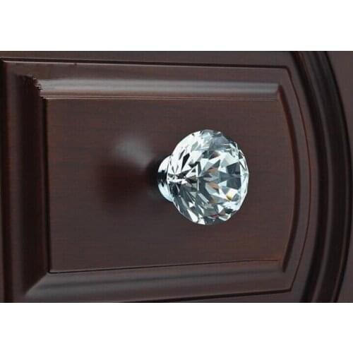 UNILOCKS 100pcs/lot NEW Decorative Hardware K9 Diamond Crystal Chrome Cabinet Cupboard Door Handle (Diameter: 30mm)