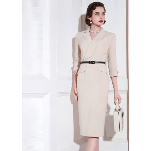 High End Professional Formal Suit Dress Temperament Celebrity WomenS Autumn White Dress Can Be Worn At Ordinary Times