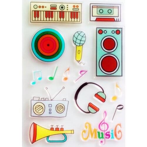 YLCS360 Music Silicone Clear Stamps For Scrapbooking DIY Photo Album Cards Decoration Transparent Stamp Craft Clear Stamp Tool