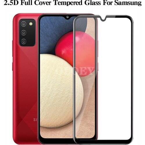 Full Cover Tempered Glass For Samsung Galaxy A02S A12 A01 M01 M12 Screen Protector For Samsung A02S A12 A 02S 12 Screenprotector