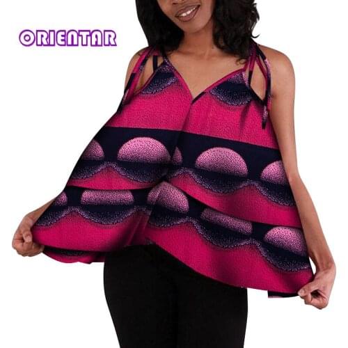 Women African Blouse Shirt Wax Print Off Shoulder African Shirts for Women Bazin Riche Summer Casual Tops Plus Size 6XL WY8094