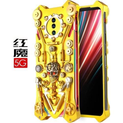 Zimon For ZTE Nubia Red Magic 5G NX659J 5S Case Luxury Heavy Duty Armor Metal Aluminum Case For ZTE Nubia Red Magic 5G NX65 Case