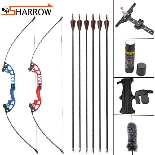 1set 30/40lbs Straight Bow Split Recurve Bow And 6pcs Spine 500 Fiberglass Arrow Outdoor Shooting Training Archery Accessories