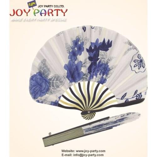 10 pcs/lot 22*29cm White fabric seashell shaped floral bamboo Hand Fan Wedding Party Promotion favor