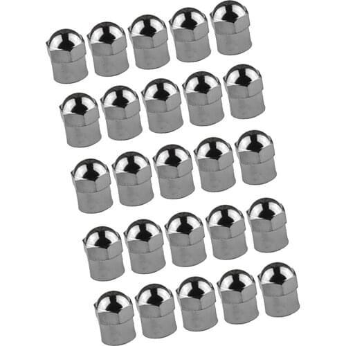 25 Pieces Chrome Plated Plastic Wheel Hex Tire Tyre Valve Stem Caps TPMS