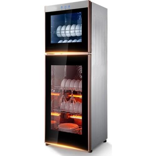 400 W Disinfection Cabinet Vertical Household Tableware Cabinet Kitchen Commercial Small Mini Desktop Stainless Steel Cupboard