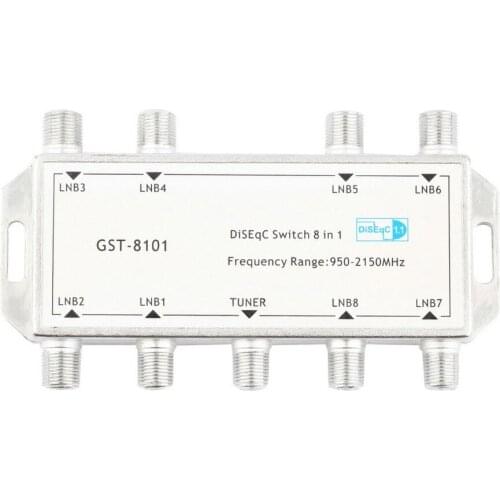 50pcs lots GST-8101 8 in 1 Satellite Signal DiSEqC Switch LNB Receiver Multiswitch