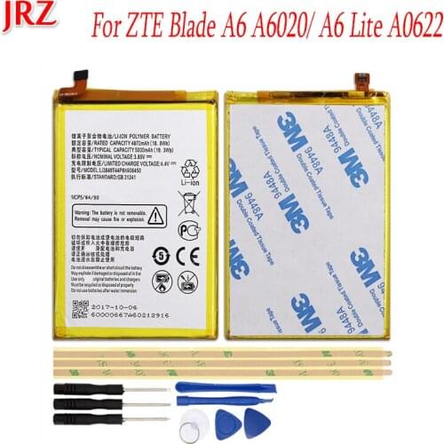 5000mAh Li3849T44P8h906450 Battery Mobile Phone High Quality Batteria Batterie For ZTE Blade A6 A6020/A6 Lite A0622+Tools