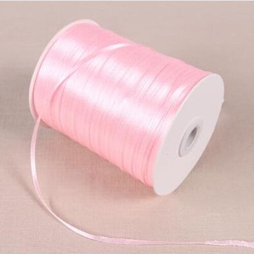REDJCK 20/50/100 Yards 3 mm Width Satin Ribbon 34 Colors DIY Material Polyester Silk Ribbons For Gift Box Wedding Decoration