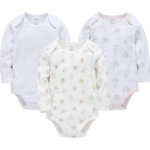 Infant Baby Boys Bodysuit Cute Cartoon 3PCS Newborn Baby Girl Boys Clothes Body Long Sleeve 100% Cotton Babys Underwear Pajamas
