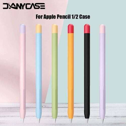 For Apple Pencil 1/2 Soft Silicone Case Tablet Touch Stylus Pen Protective Sleeve Cover Anti-Lost For iPad Pencil Accessories