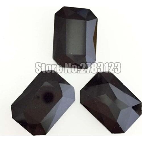 Black Rectangle octagon shape high quality crystal glass pointback loose rhinestones, 4x6mm 6x8mm 8x10mm 10x14mm 13x18mm 18x25mm