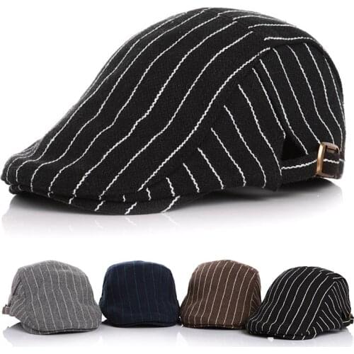 Spring Autumn Kids Hat Classic Car Label Children Stripe Beret Hats 8 Months Baby Cap Cotton Boy Girl Party Gentleman Caps 2-6Y