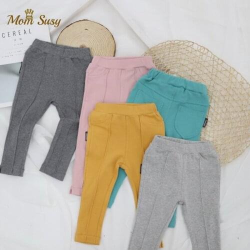 Children Pant Boy Girl Winter Spring Autumn Candy Color Toddler Elastic Pencil Trousers Child Solid Leggings Baby Clothing 2-11Y