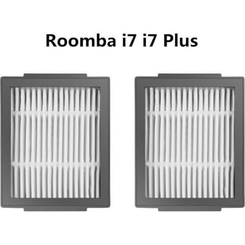 2PCS Washable Accessories black Hepa Filter For irobot Roomba i7 i7 Plus + i7P E5 E6 Roombai7 Robot Vacuum Cleaner Parts Kits