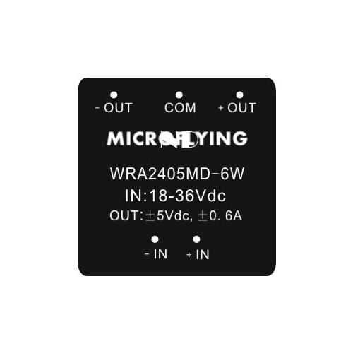 2pcsWRA2405MD-6Wbest quality power module supply 24v to 5V dual output isolated step-down dc dc converter