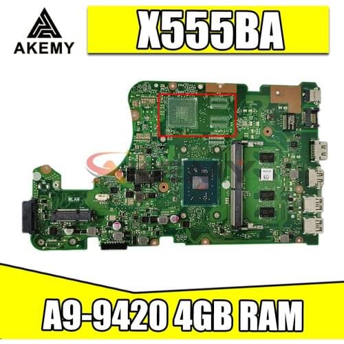 X555QG Motherboard X555QA X555BA X555Q X555B X555BA laptop Motherboard X555BA Mainboard Test OK A9-9420 4GB RAM