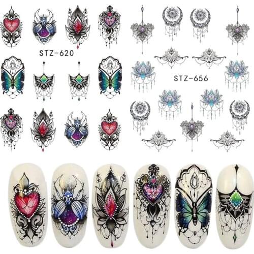 Lovely Butterfly Chandelier Petal Nail Art Sticker Water Transfer Decal Manicure