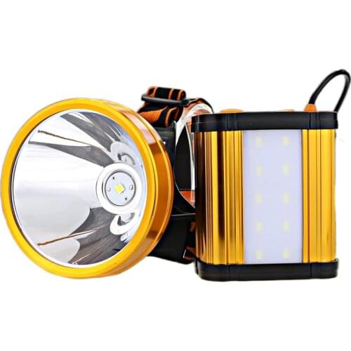 The head-mounted headlight glare rechargeable flashlight bright xenon lamp yellow LED multifunctional lithium 3000 m