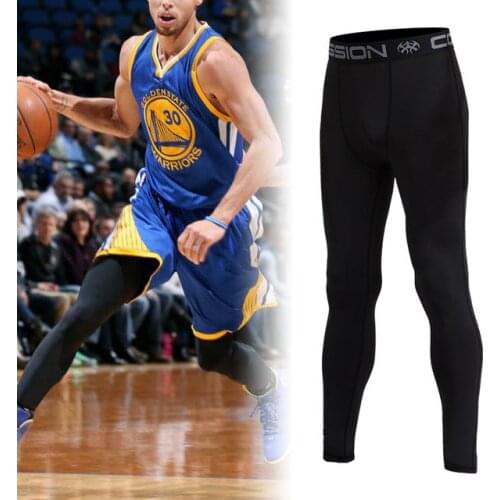 VANSYDICAL Running Tights Men Compression Pants Polyester Quick Dry Sports Leggings Man Letter Long Trousers Gym Fitness Male