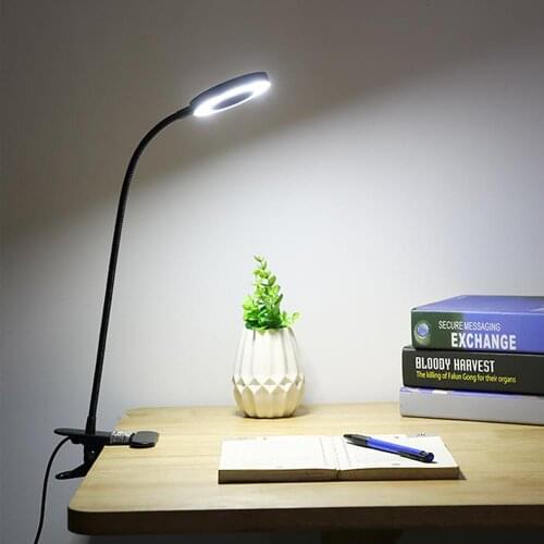 Clip-on Desk Lamp USB Table Lamp Eye Protection LED table Light Bendable Flexible Reading desk Lamp Nail Tattoo Reading Beauty
