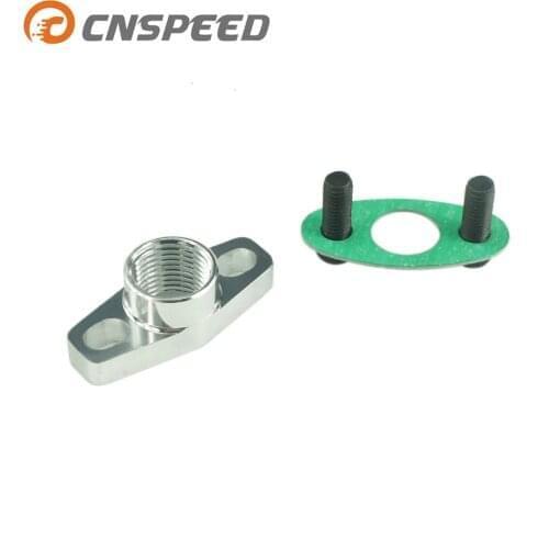 CNSPEED New Aluminum AN10 1/2NPT T3 T4 Turbo Oil Drain Return Flange Adapter Kit Turbo Fitting YC100756-TF005