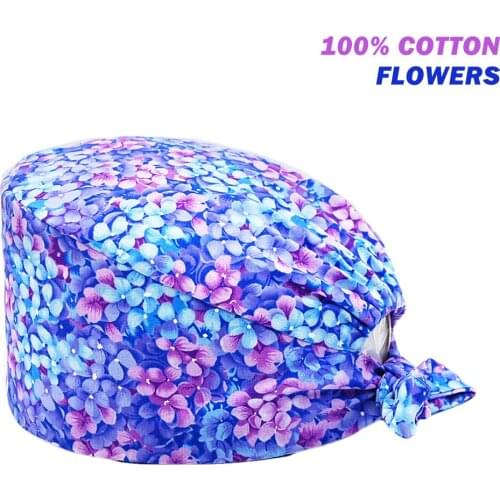 Wholesale Unisex Scrub Hats Anime Printing Beauty Salon Dentist Beauty Pharmacy Lab Working Scrubs Caps Gorros Quirurgicos Mujer