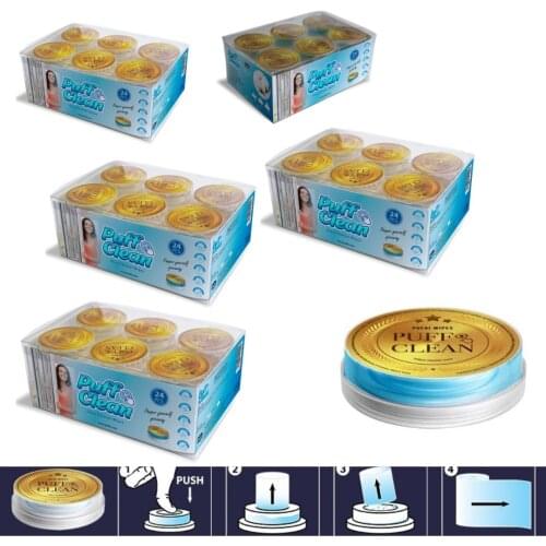 Pufai Puff Clean Glass Cleaning Wipes to Clean Hand Mirror Windows 120 Capsules 5 Boxes