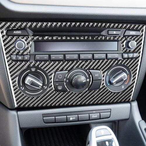 Panel Frame Trim Carbon CD Control Fiber Decorative Sticker Outdoor Personal Car Parts Decoration for BMW E84 X1 11-15