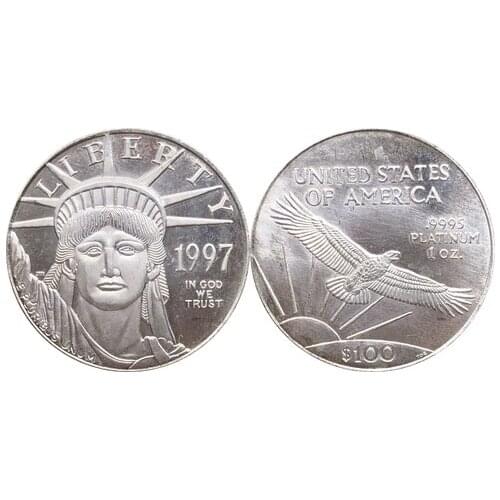 United States 1997 1998 1999 2000 2001 2002 2003 2004 Liberty US $100 One Ounce Bullion Silver Plated Copy Commemorative Coins