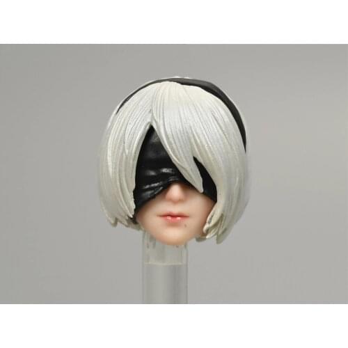 SUPER DUCK 1/12 SDMINI001 B Cyborg Nier Head Sculpture Fit 6" Action Figure Body