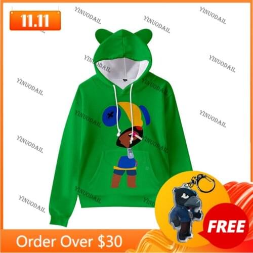 Cartoon Sally WEREWOLF Shark Leon Cute Cat Ear Kids Hoodie Boys Girls Jacket Tops Teen Shoot Star Shooting Game 3D Sweatshirt