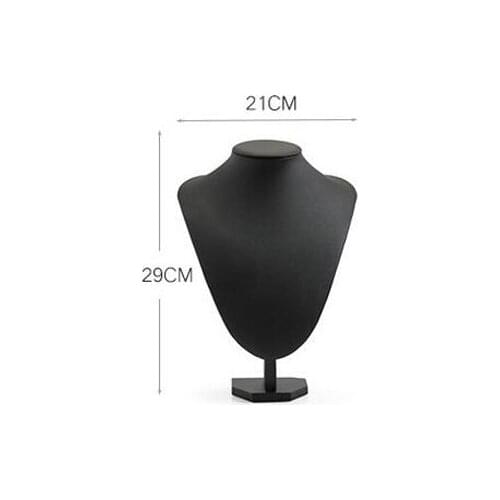 High Level Model Bust Show Exhibitor 6 Options Black PU Jewelry Display Necklace Pendants Mannequin Jewelry Stand Organizer Set