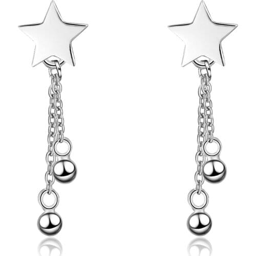 New Arrival Simple Niche Design Star Chain Tassel Earrings For Women Girl 925 Sterling Silver Earring Gift Fairy Jewelry