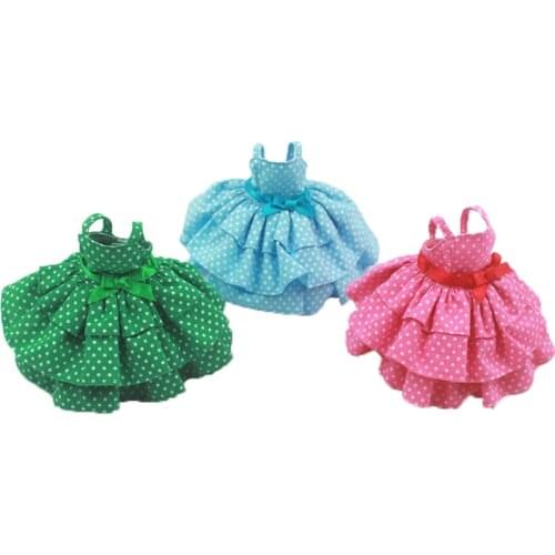 1/6 bjd Christmas dress gift green red blue dress bow