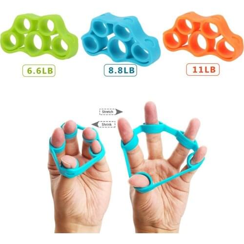 1Pcs Silicone Finger Gripper Strength Trainer Resistance Band Hand Grip Wrist Yoga Stretcher Hand Stretch Expander Fitness Gear