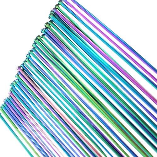 10pcs/lot light W20 rainbow spokes aero blade flat stainless steel road mtb straight pull spoke rays 293mm 294mm 295mm 296m 4.3g