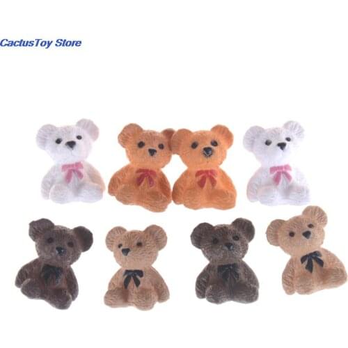 2Pcs Mini Cute little Sitting Bear For Toy Doll Dollhouse Miniature Food Kitchen living room Accessories