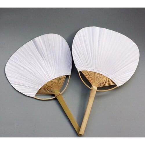 20pcs Pure white bamboo handle blank calligraphy painting blank group fan fan fan white fan