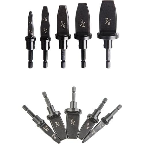 5pcs Pipe Expander Metric and Inch Pipe Expander Hexagonal Handle Air Conditioner Copper Pipe Reamer Electrician Repair Tools