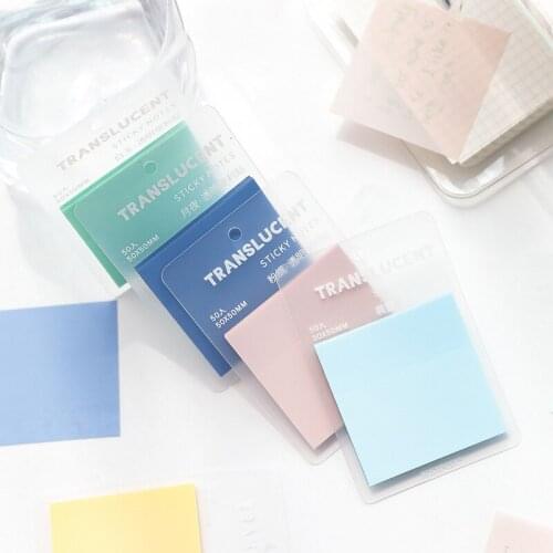 50 sheets colorful transparent sticky note pad memo pads visible note pad waterproof not pads School Stationery Supplies