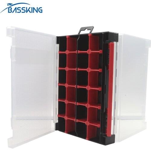 BASSKING Double Side Fishing Box 20.8*15.5*4.4cm Fishing Lure Box Fishing Hook Bait Accessories Tools Storage Case Pesca Tackle