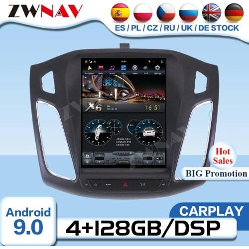 Carplay Tesla Screen Android Player For Ford Focus 2012 2013 2014 2015 2016 2017 2018 GPS Radio Receiver Audio Stereo Head Unit